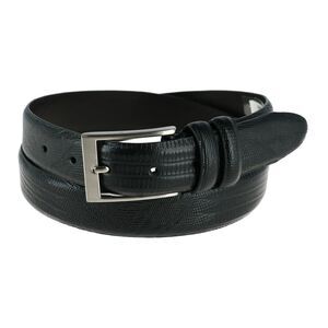 Toneka Men's Leather Embossed Lizard Print Belt
